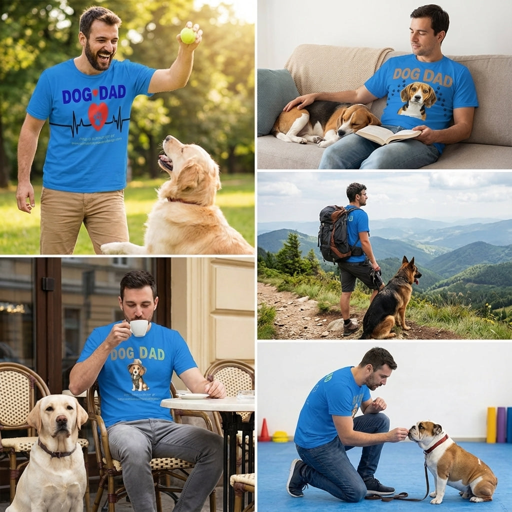 Dog Dad Blue Tee