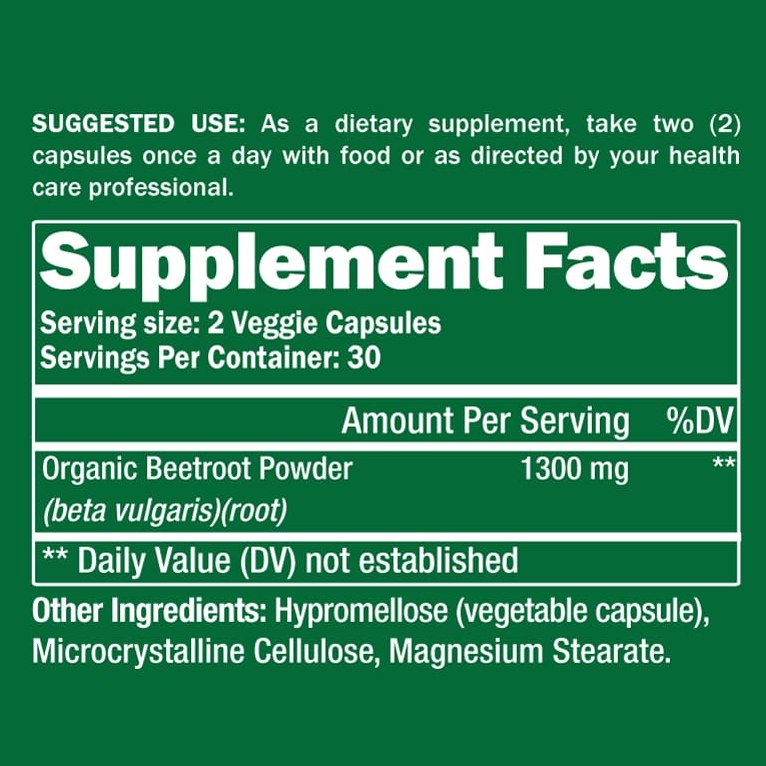 Organic Beetroot 60 Capsules