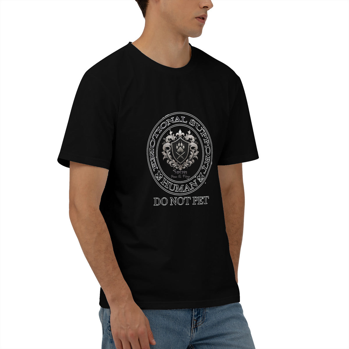 SPF Men's Short Sleeve Cotton Tee (Emotional support Human)