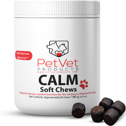 Pet Vet Products® Dog Calming Chews – Beef Liver Soft Chews for Stress, Relaxation & Anxious Behavior Support, 60 Count