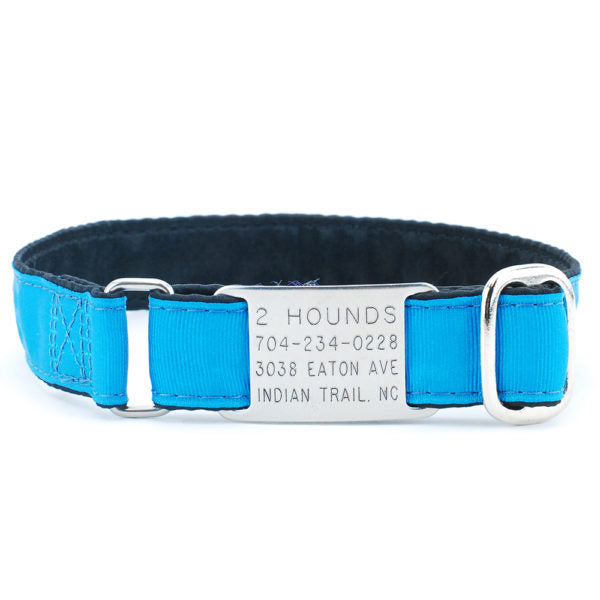 Premium Pet Guardian Gear: 1″ Grosgrain Jingle Free Tag Dog Collar - Sanctum Paws and Fangs