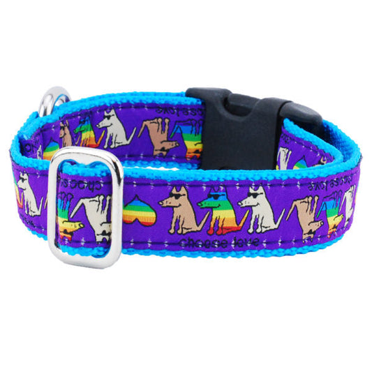 Premium Pet Guardian Gear: 1″ Choose Love Teddy The Dog Essential Martingale Dog Collar - Sanctum Paws and Fangs
