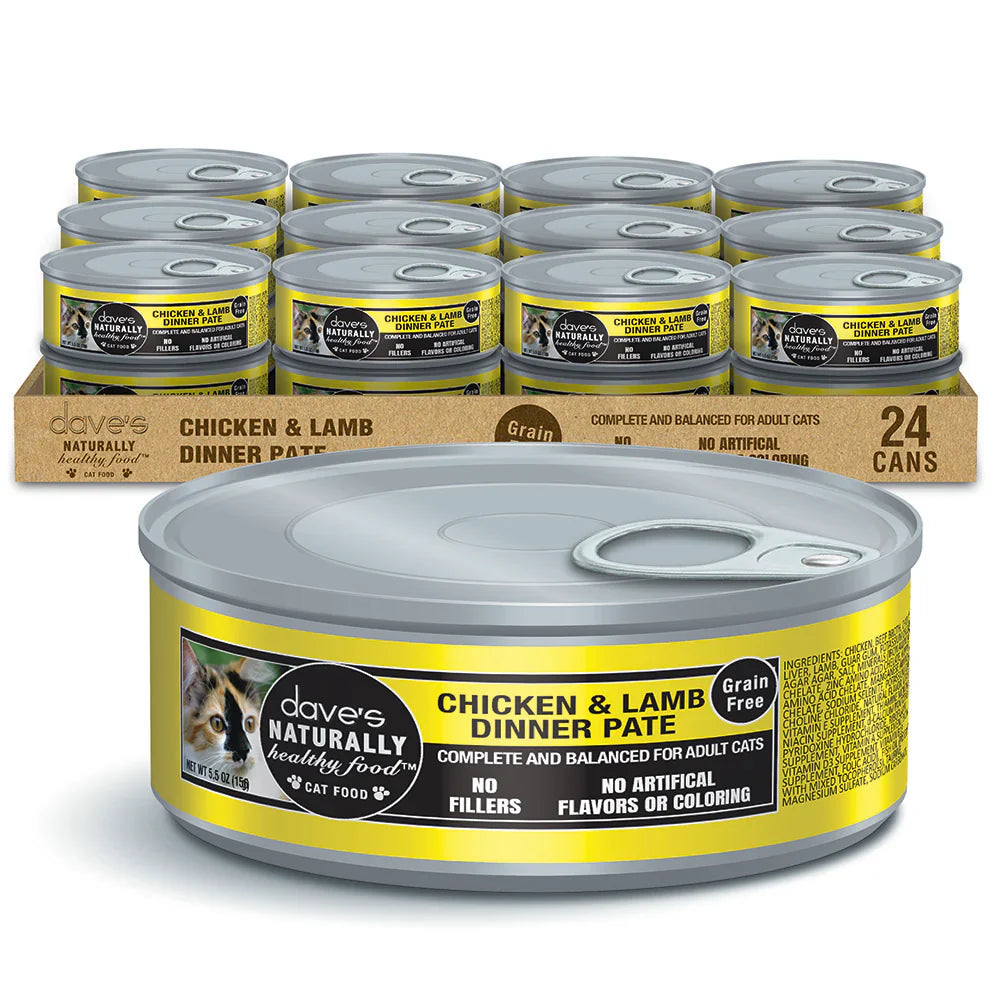Dave's Naturally Healthy Chicken & Lamb Dinner Paté Wet Cat Food (5.5oz)