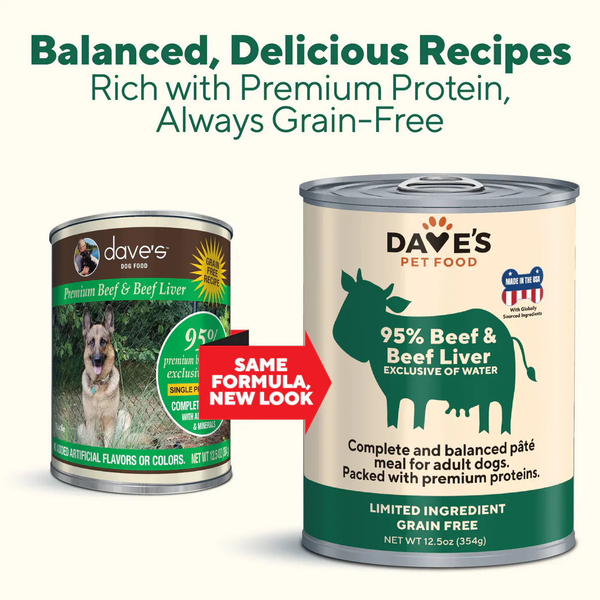 Dave's 95% Premium Meats Beef & Beef Liver For Dogs (12.5oz)