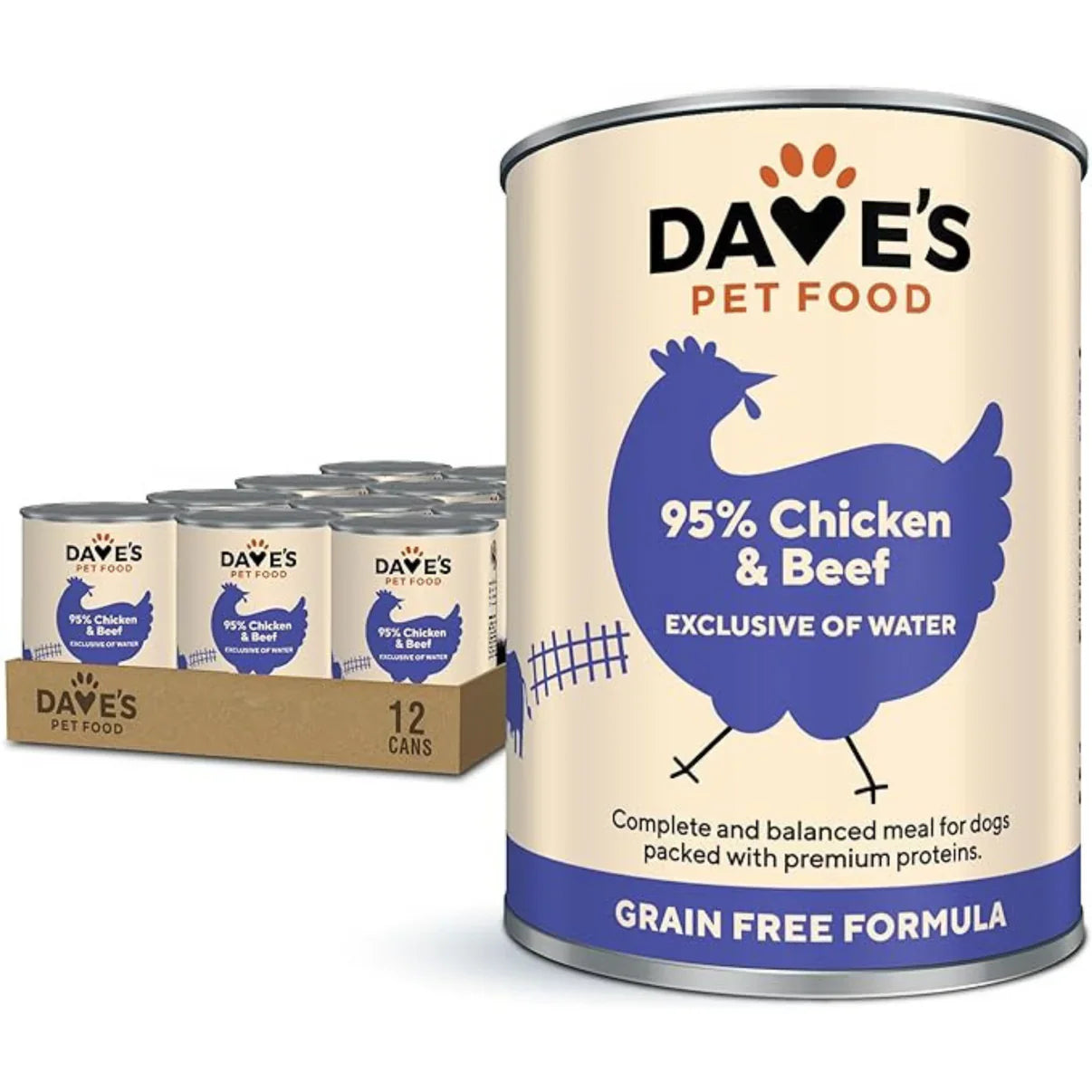 Dave's 95% Premium Meats Chicken & Beef For Dogs (13oz)