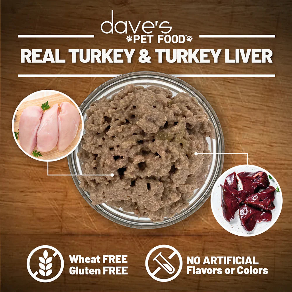 Dave's 95% Premium Meats Turkey & Turkey Liver For Dogs (12.5oz)