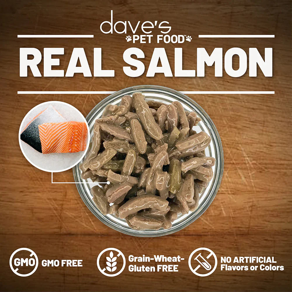 Dave's Naturally Healthy Grain Free Shredded Salmon Dinner in Gravy Wet Cat Food (5.5oz)