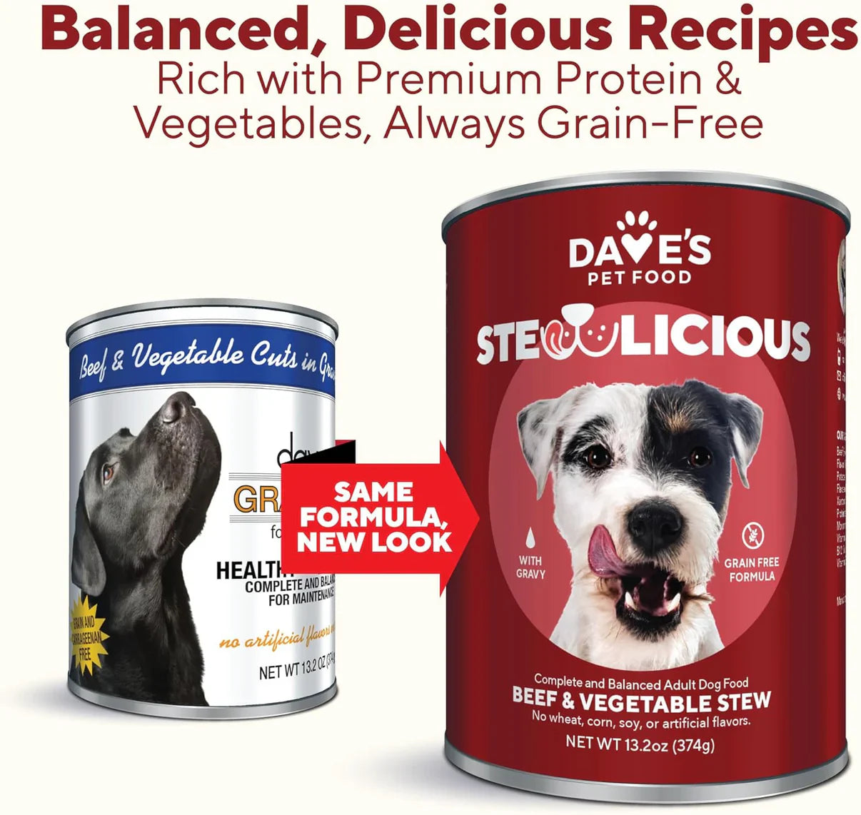 Dave's Stewlicious Beef & Vegetable Stew For Dogs (13.2oz)