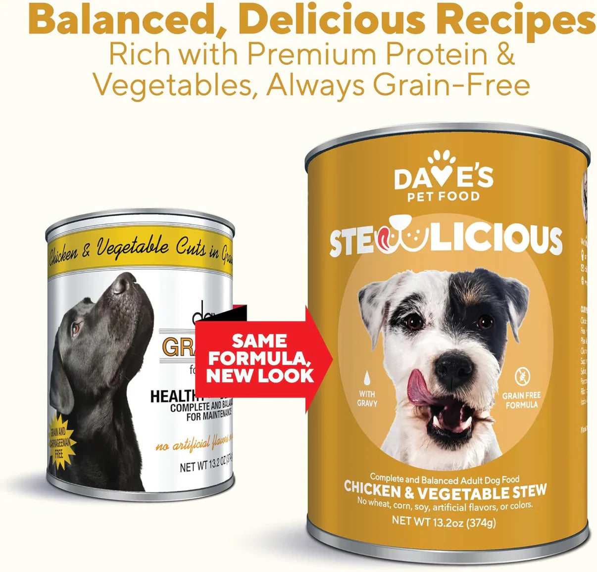 Dave's Stewlicious Chicken & Vegetable Stew For Dogs (13.2oz)