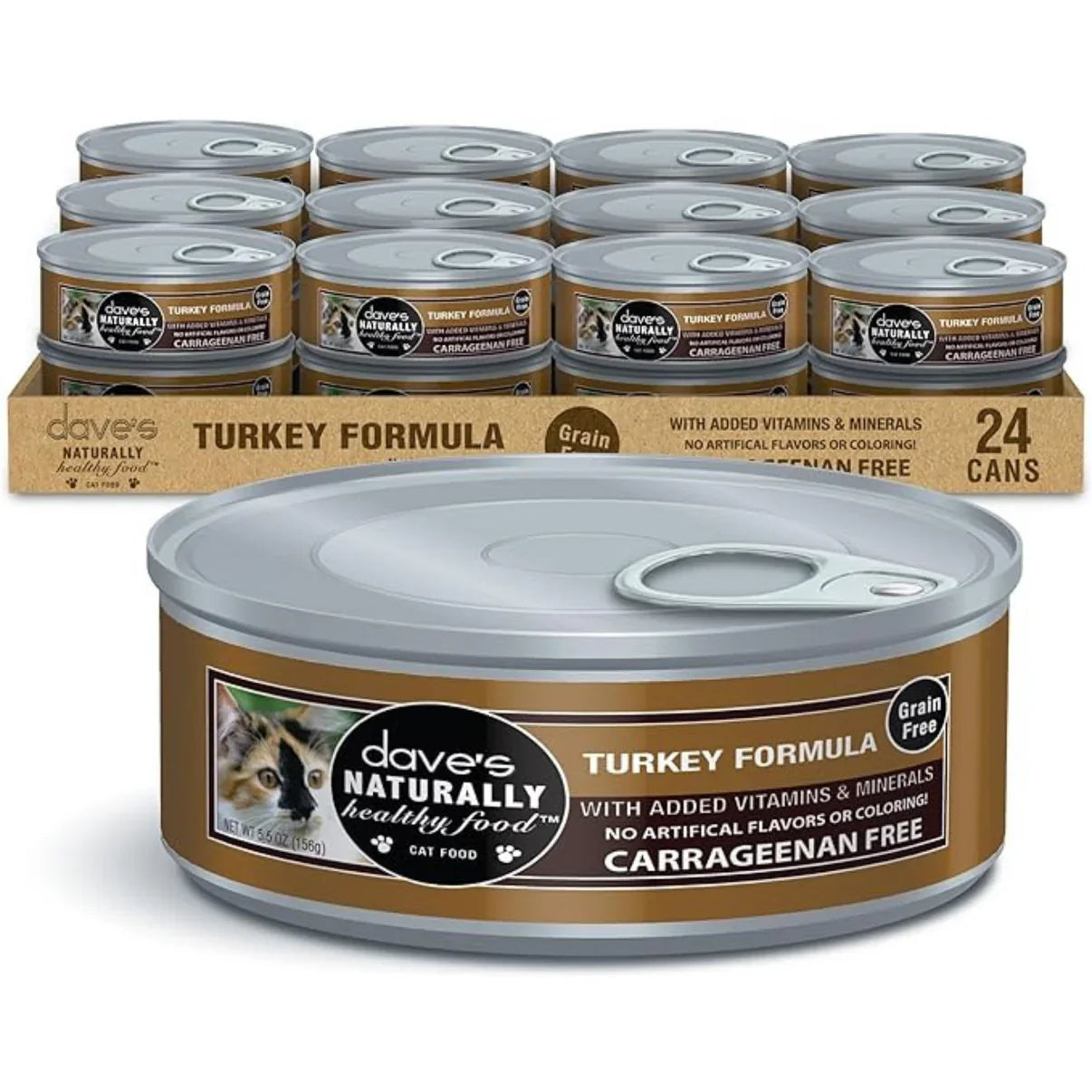 Dave's Naturally Healthy Grain Free Turkey Formula Wet Cat Food (5.5oz)