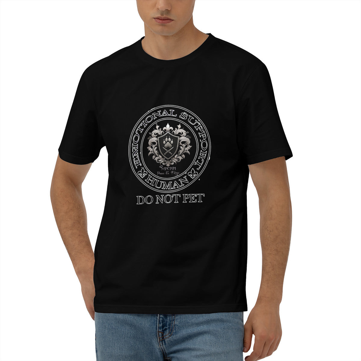 SPF Men's Short Sleeve Cotton Tee (Emotional support Human)