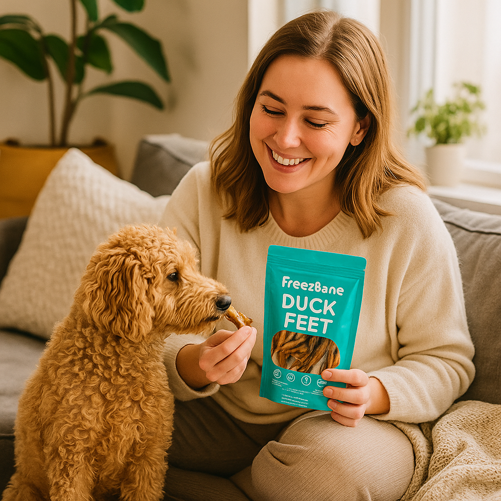 Freezbone Whole Duck Feet Dental Treats for Dogs - Human Grade - Single Ingredient