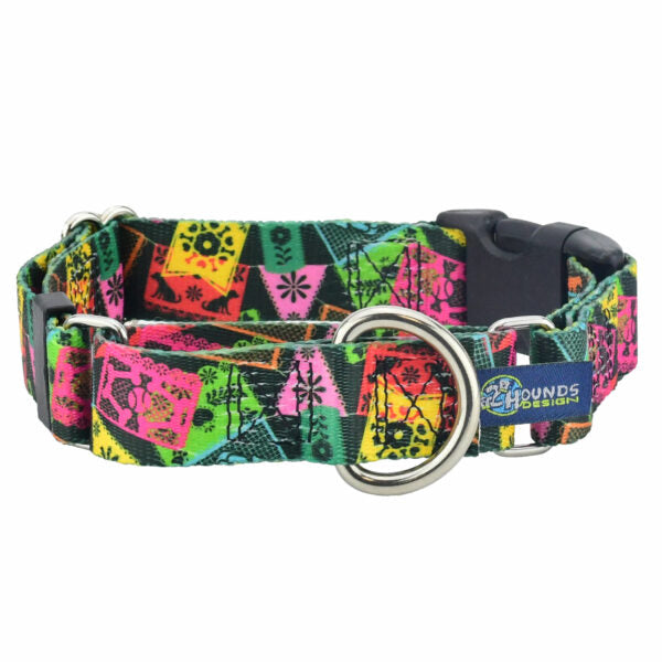 Paper Flags Buckle Martingale Dog Collar  EarthStyle