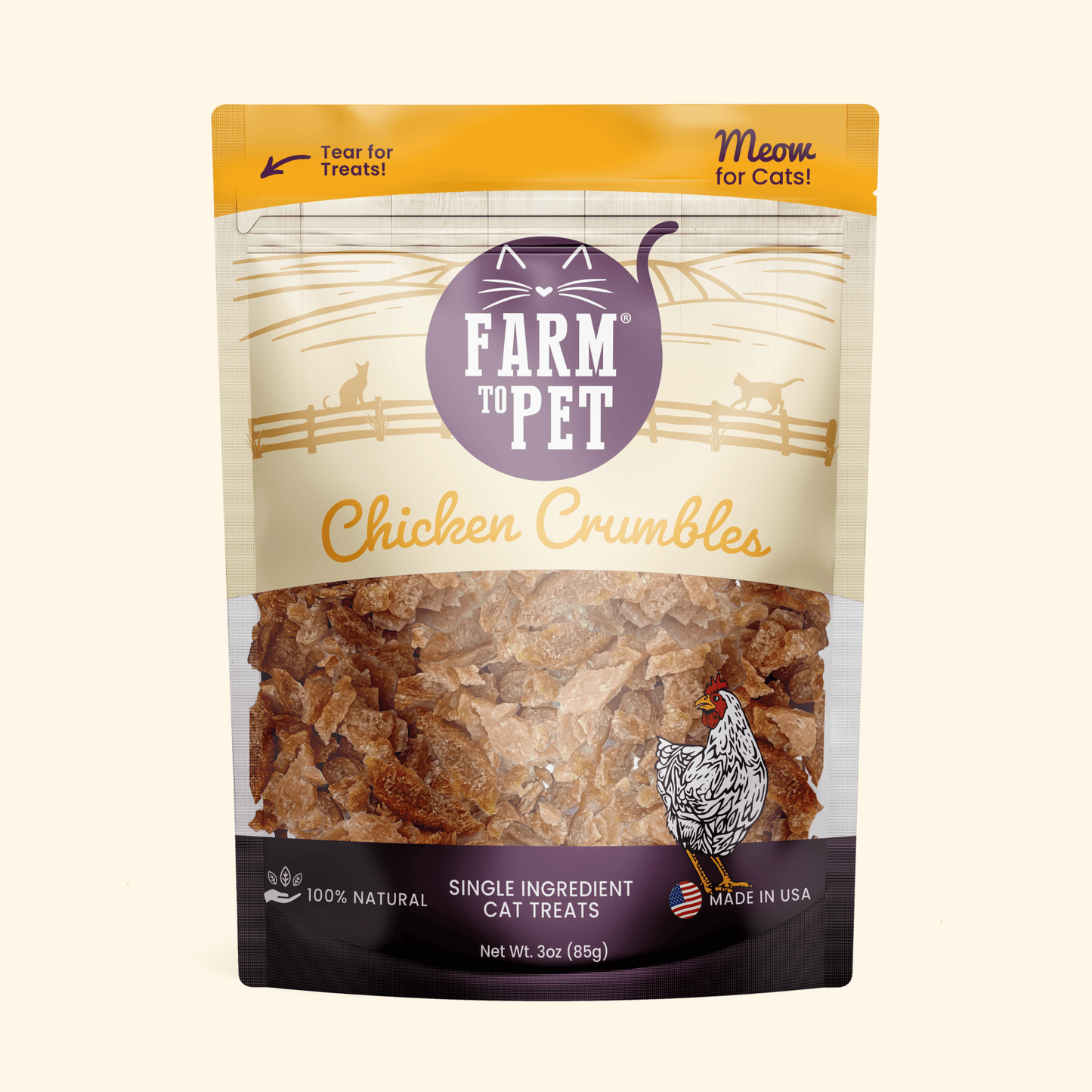 Chicken Crumbles for Cats | 100% Protein Cat Treats