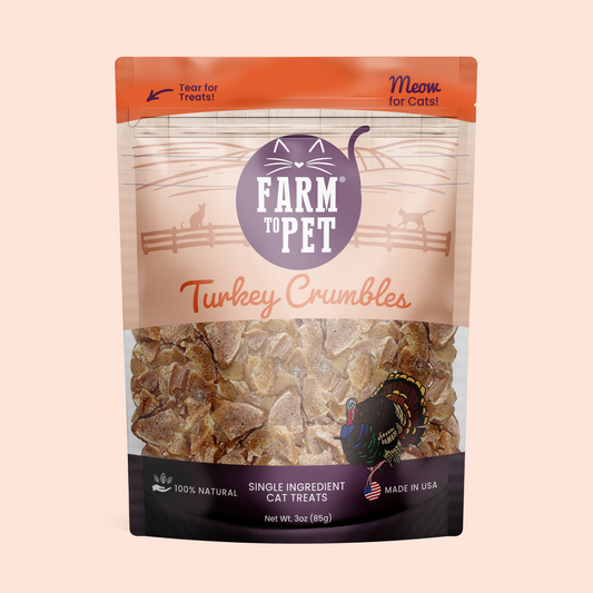 Turkey Crumbles for Cats | 100% Protein Cat Treats
