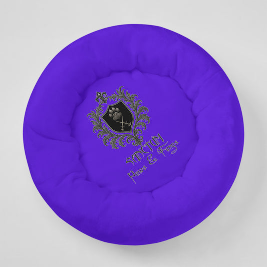 SPF Flannel Round Pet Bed (19X19in) - Purple
