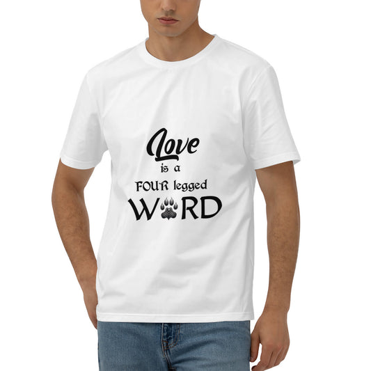 SPF Men's Short Sleeve Cotton Tee (Love is a four-legged word)