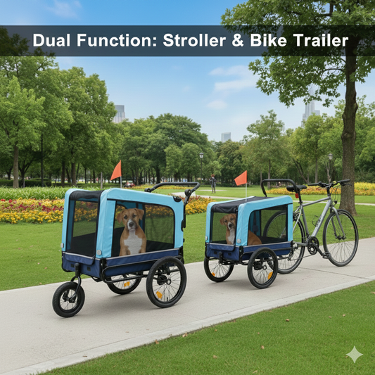 Outdoor Heavy Duty Foldable Utility Pet Stroller Dog Carriers Bicycle Trailer