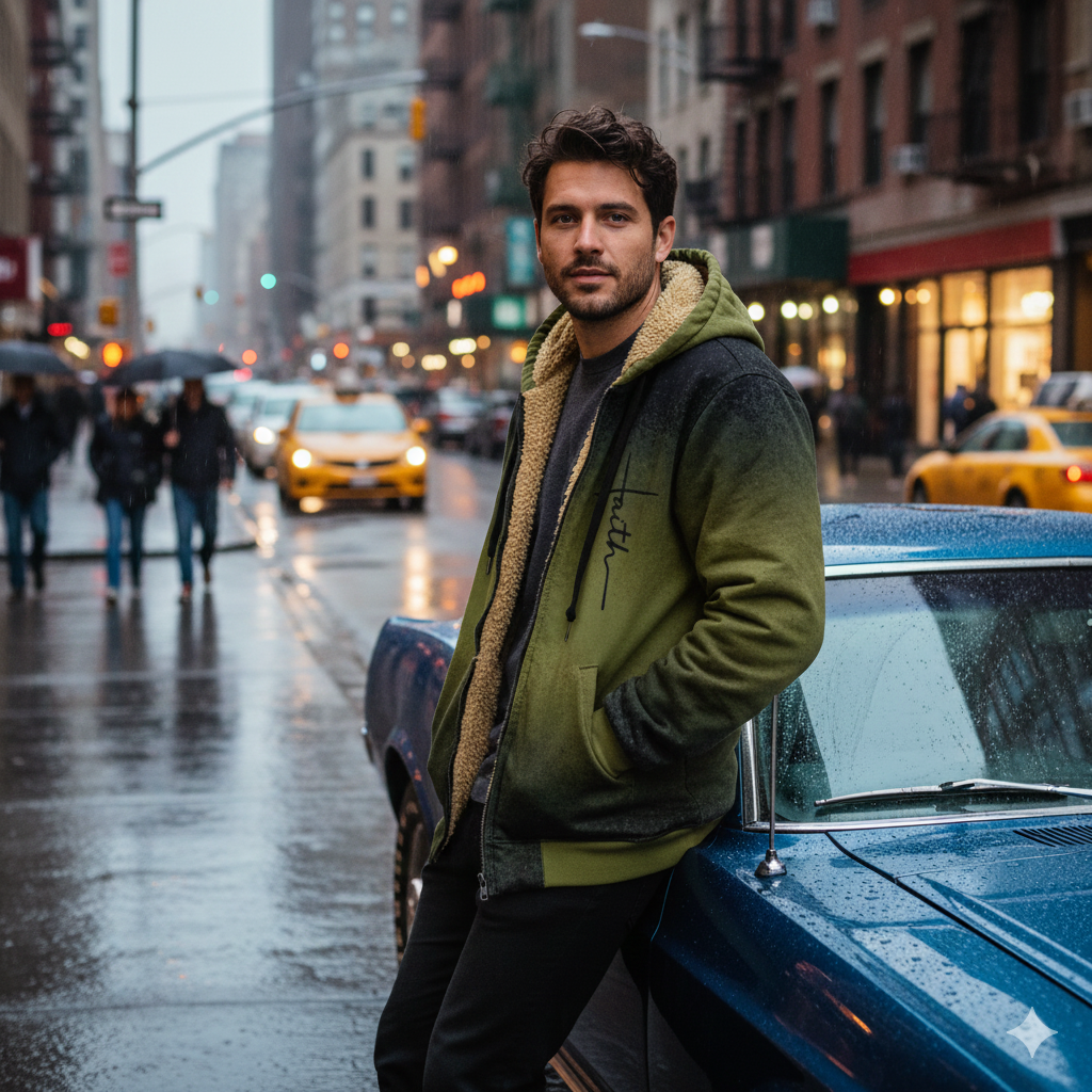 Thick Winter Cotton Jacket With Added Fleece For Men