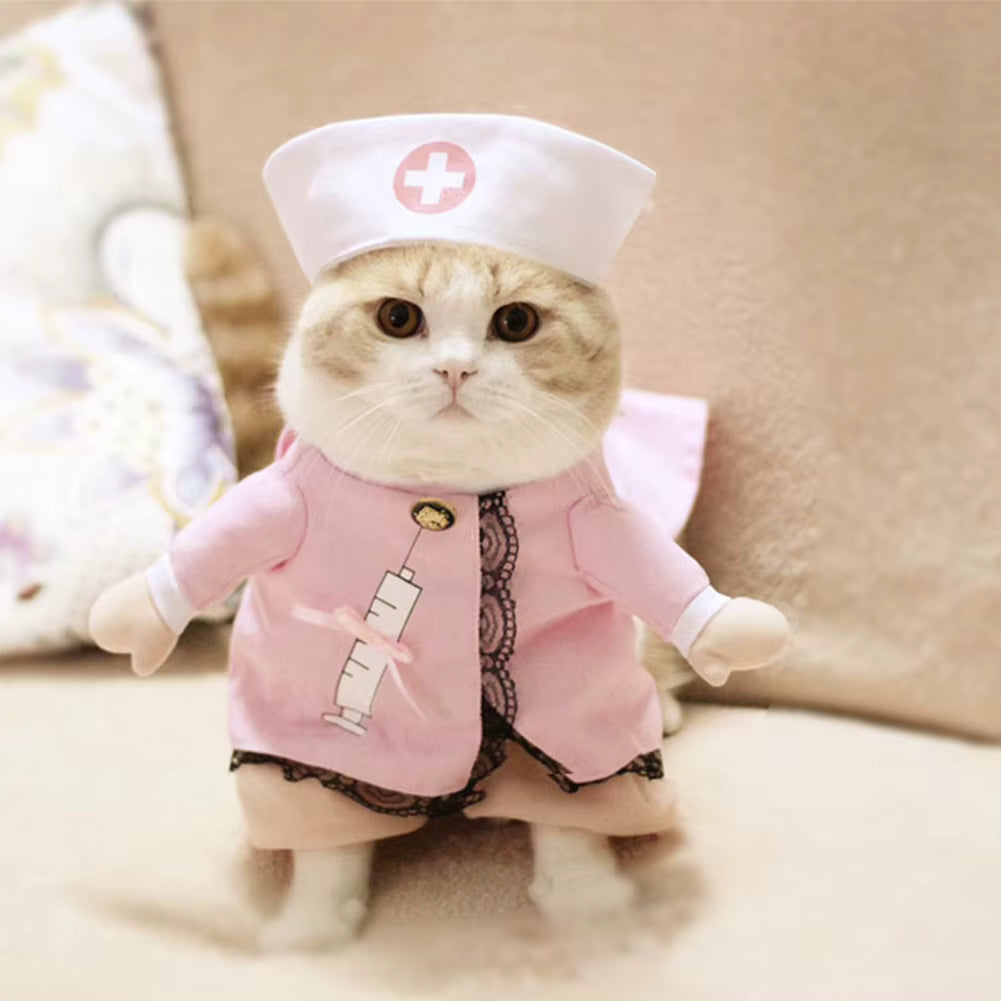 Pet Parents! 🎉 Dress your furry matey in our Cute Pirate Costume, or Elegant Emperor, or Nurse, and Cowboy for Halloween! 🐾 Perfect for small & medium pups and kitties ready to steal the show! 🏴‍☠️✨