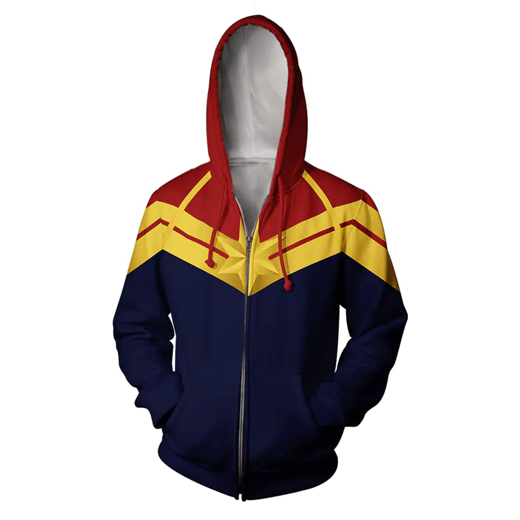 Cosplay Hooded Zip-Up Sweatshirt with Kangaroo Pocket