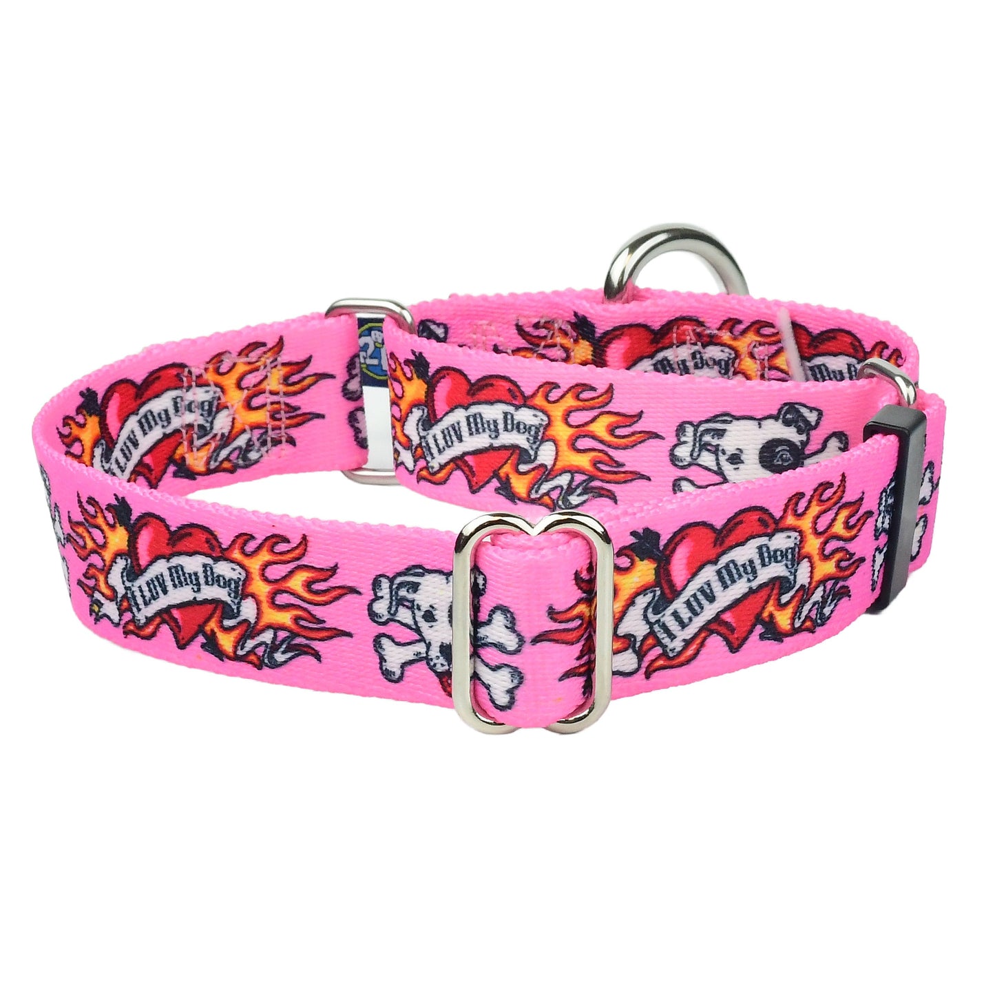 Premium Pet Guardian Gear: I Luv My Dog Martingale Dog Collar – EarthStyle (1" only) - Sanctum Paws and Fangs