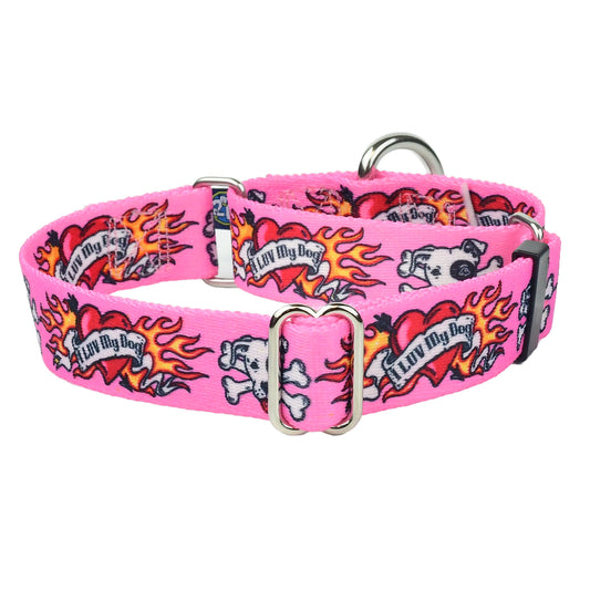Premium Pet Guardian Gear: I Luv My Dog Martingale Dog Collar – EarthStyle (1" only) - Sanctum Paws and Fangs