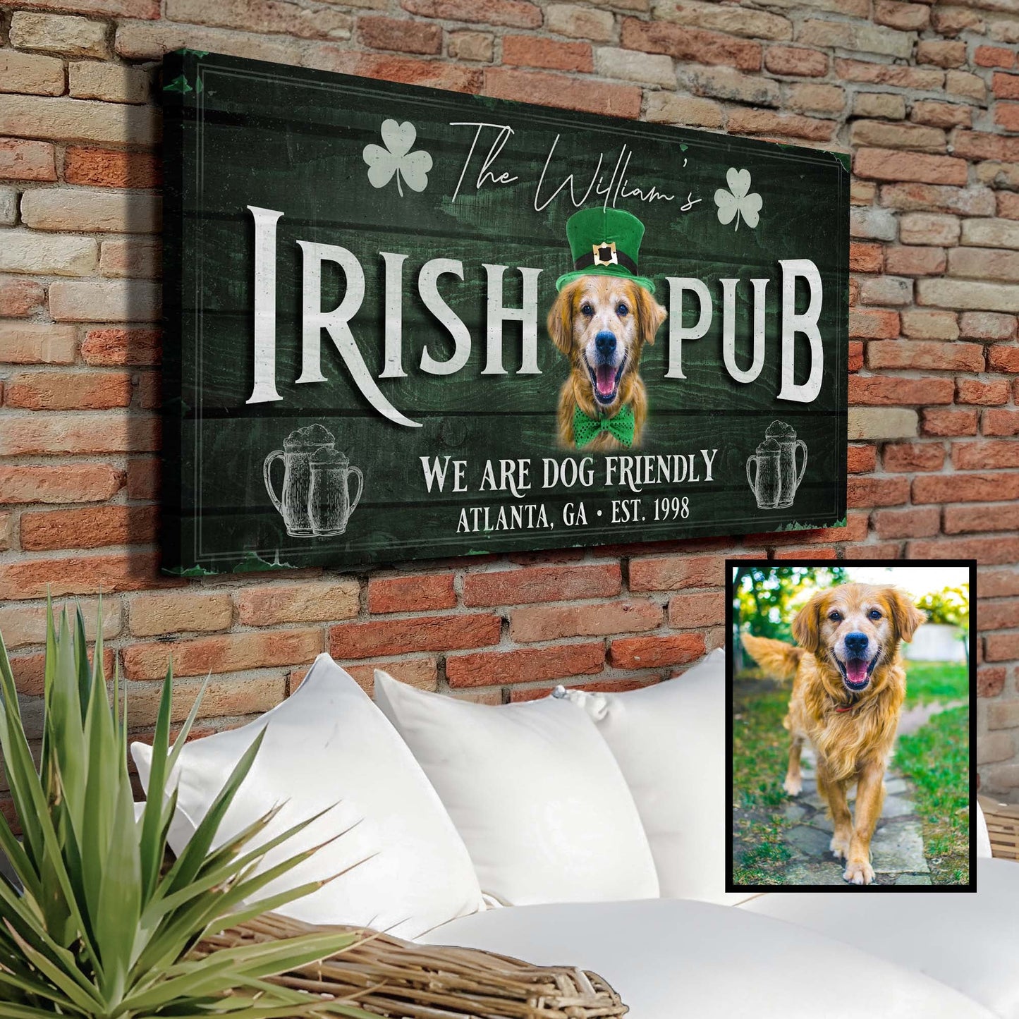 Irish Pub Dog Portrait Sign