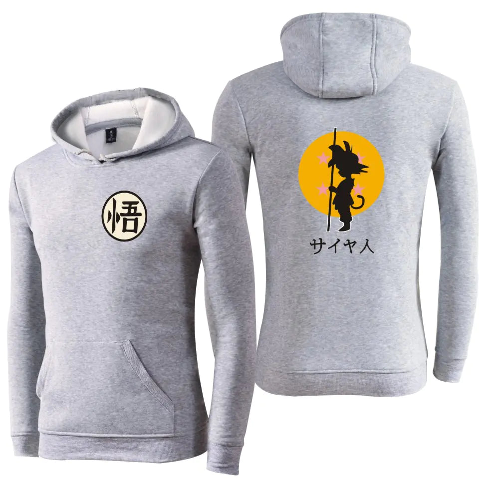 Unisex Fleece Hoodie with Dragon Ball Cartoon Design