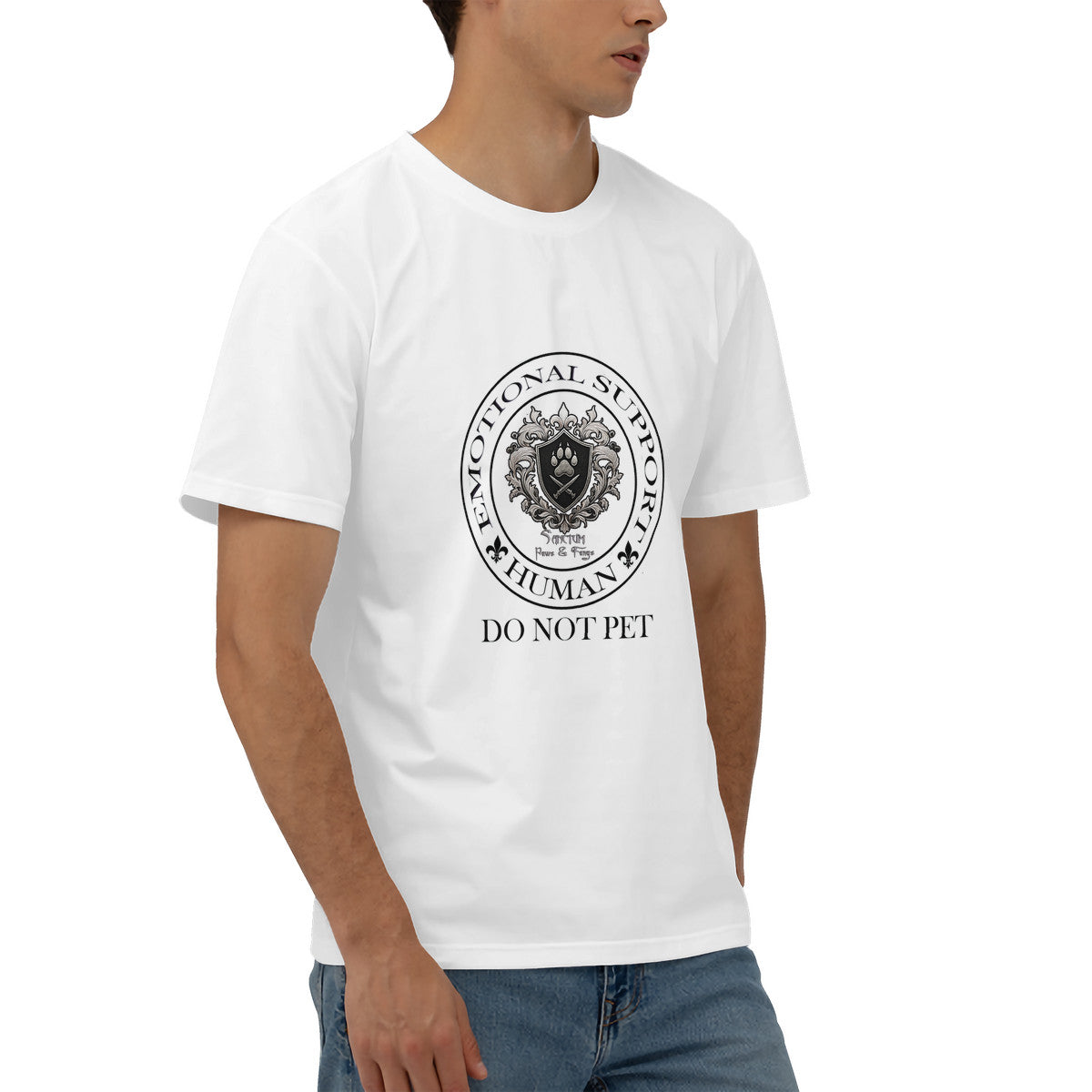 SPF Men's Short Sleeve Cotton Tee (Emotional support Human)