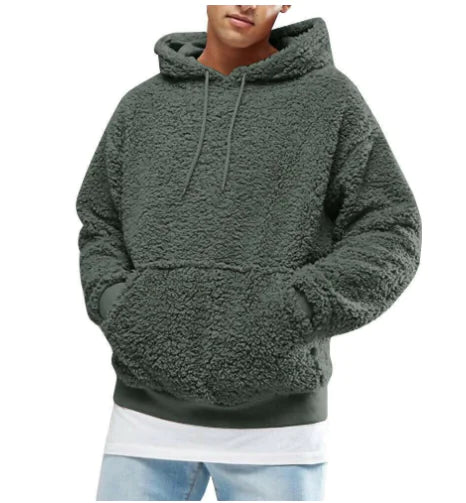 Men's Hoodie with Plush Fabric