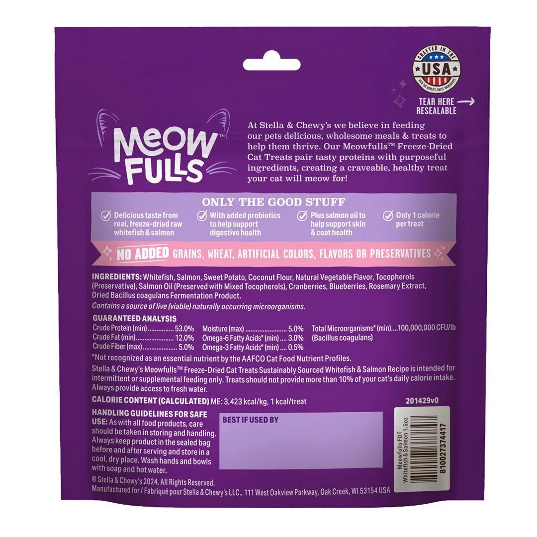 Stella & Chewy's Freeze Dried Whitefish & Salmon Cat Treat (1.5oz)
