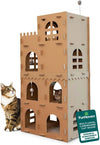 Multi-Level Cardboard Cat House & Scratcher Tower with Catnip & Toys