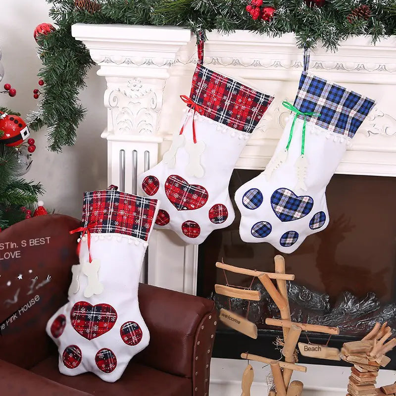 Paw Print Holiday Stocking