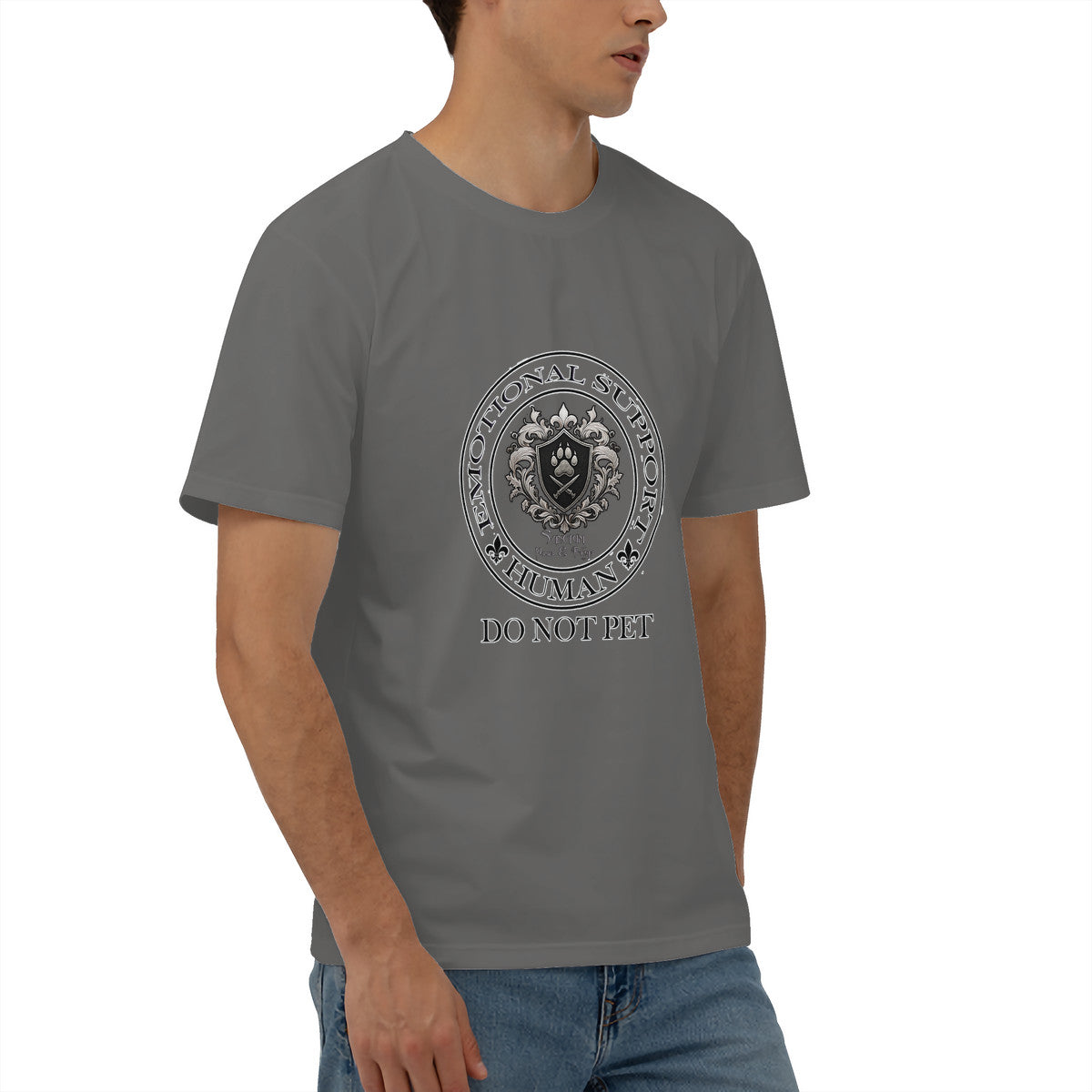 SPF Men's Short Sleeve Cotton Tee (Emotional support Human)