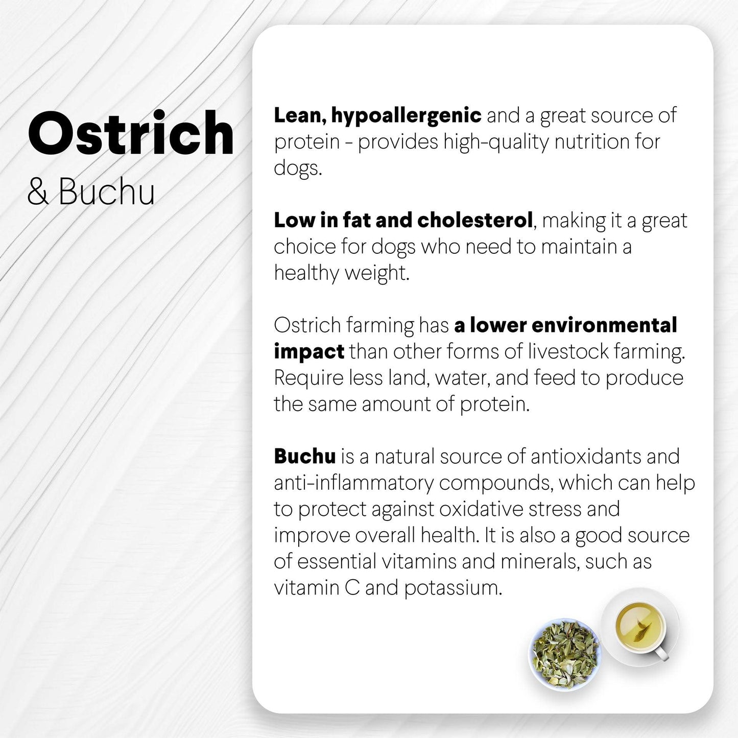 Ostrich Sausages with Buchu (3oz): The Delicious, Digestive-Supporting Treat for Dogs