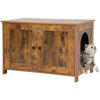 Premium Pet Guardian Gear: Best Pet Cat Litter Box Enclosure Furniture Hidden Wooden Cat Washroom Furniture Storage Cabinet Pet Crate House End Table with Removable DividerLarge EnoughFit Most Cats and Litter Box - Sanctum Paws and Fangs