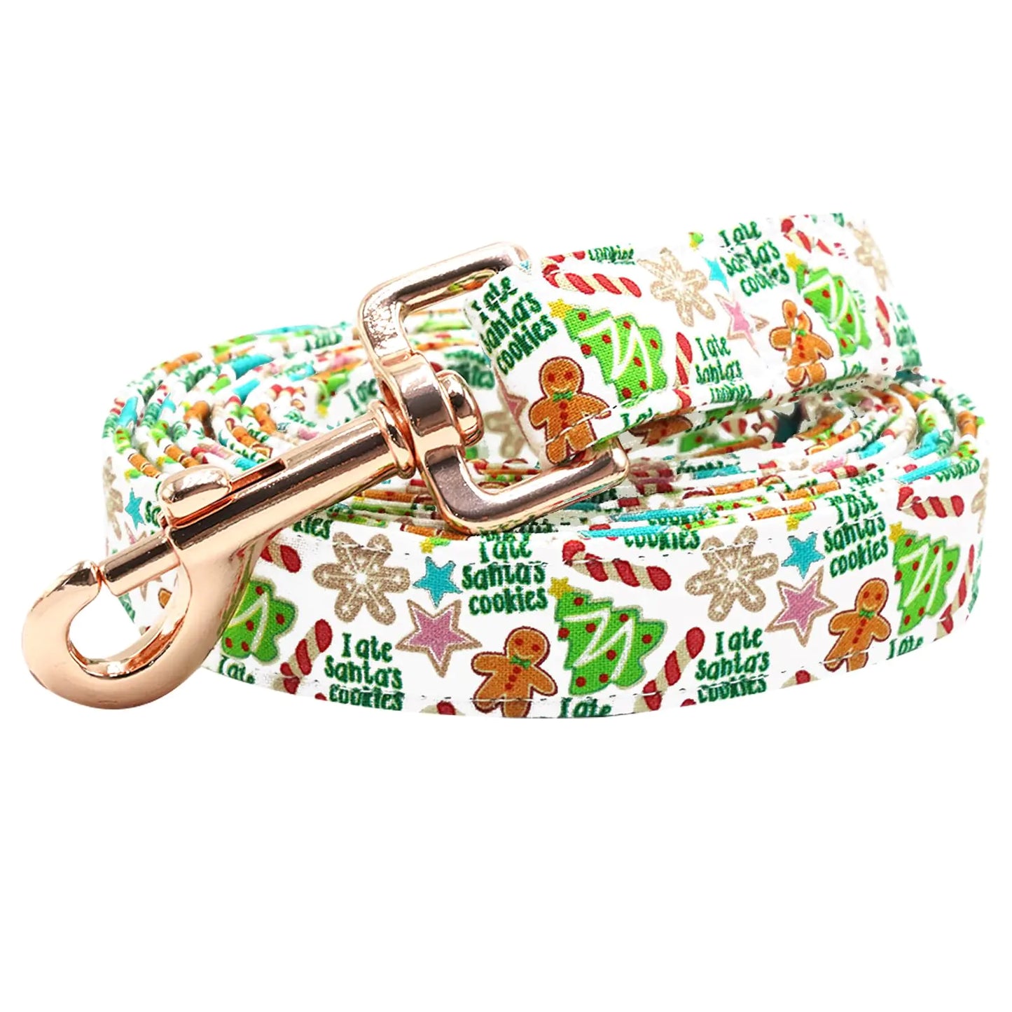 Bobo Rainbow Dog Leash Christmas Dog Leash Holiday Dog Leash Gingerbread Man Print Boy/Girl Durable Strong Dog Leash Heavy Duty Leash Comfortable Padded Dog Leash for Small Medium Large Dogs