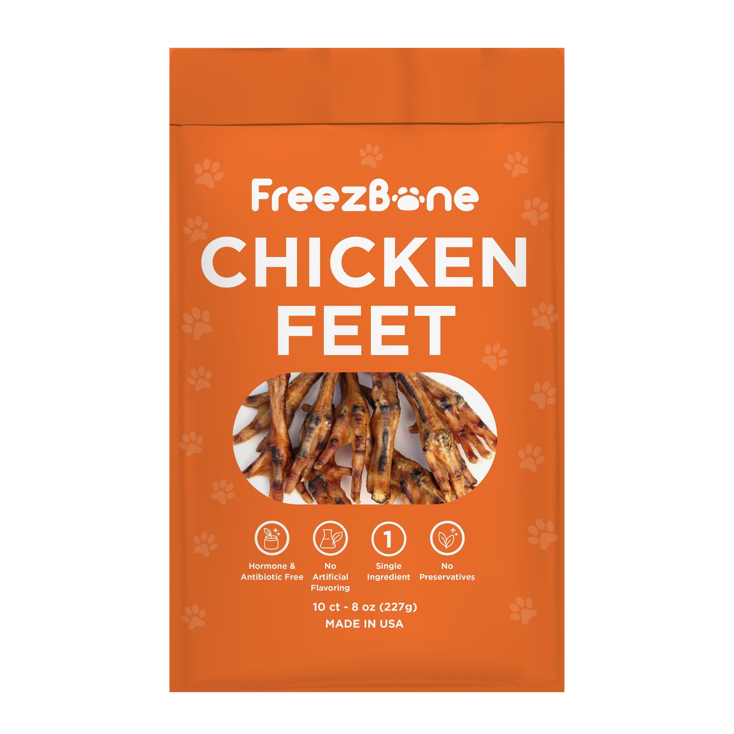 Freezbone Whole Chicken Feet Dental Treats for Dogs - Human Grade - Single Ingredient