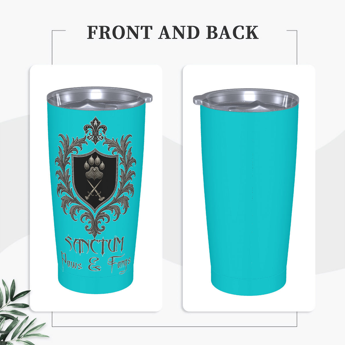 SPF Stainless Steel Straw Lid Cup (20oz) - Turquoise