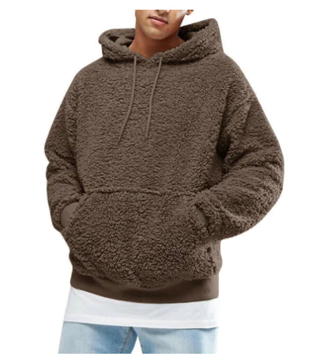 Men's Hoodie with Plush Fabric