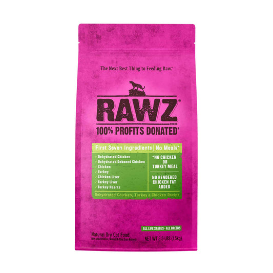 Rawz Dehydrated Chicken, Turkey & Chicken Cat Food Recipe Dry Cat Food