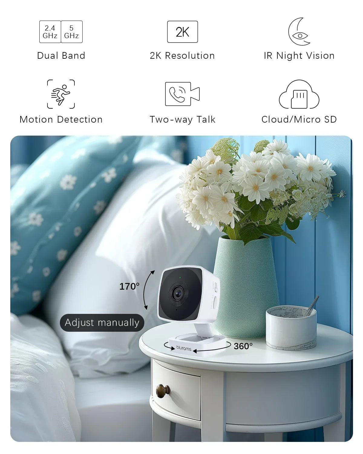 Blurams 2K Pet & Baby Monitor – Dual-Band WiFi Security Camera with AI Intelligence