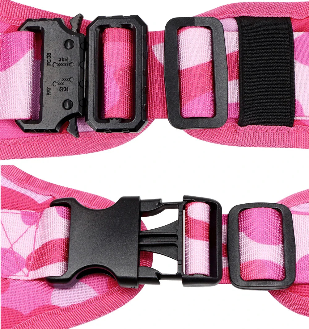 Pink Military Dog Harness And Leash Set Adjustable Pet Tactical Training Vest German Shepherd Malinois For Medium Large Dogs