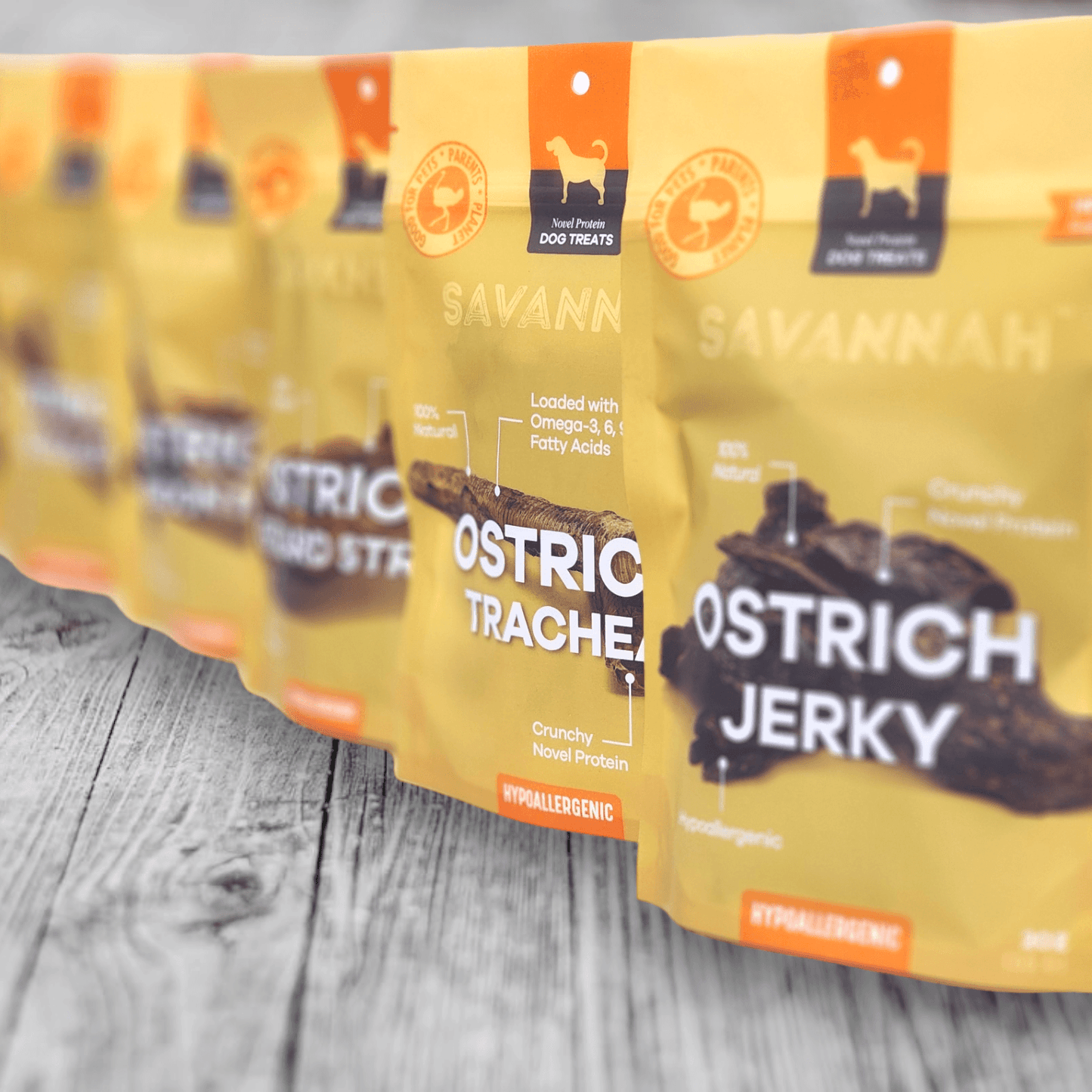 Savannah Chewy Ostrich Tendon Mix (3oz): The Protein-Packed, Hypoallergenic Chew for All Dogs