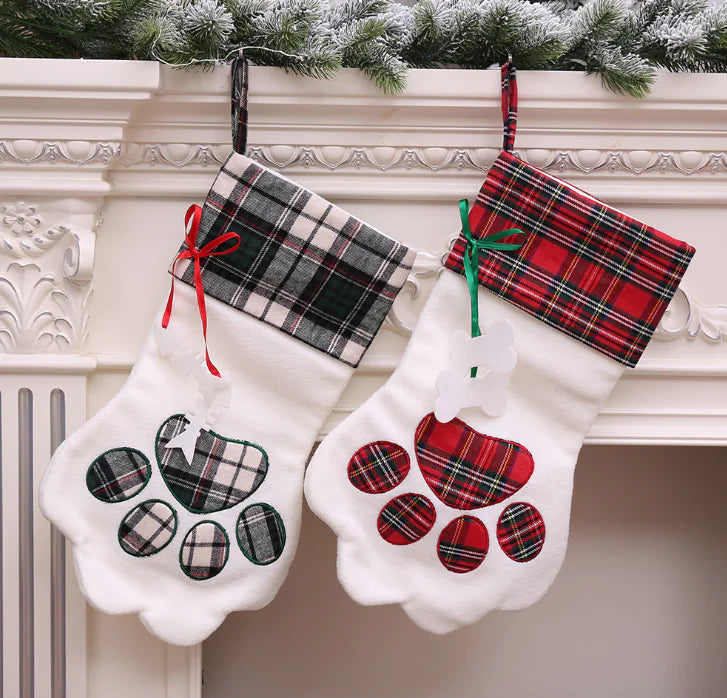 Paw Print Holiday Stocking