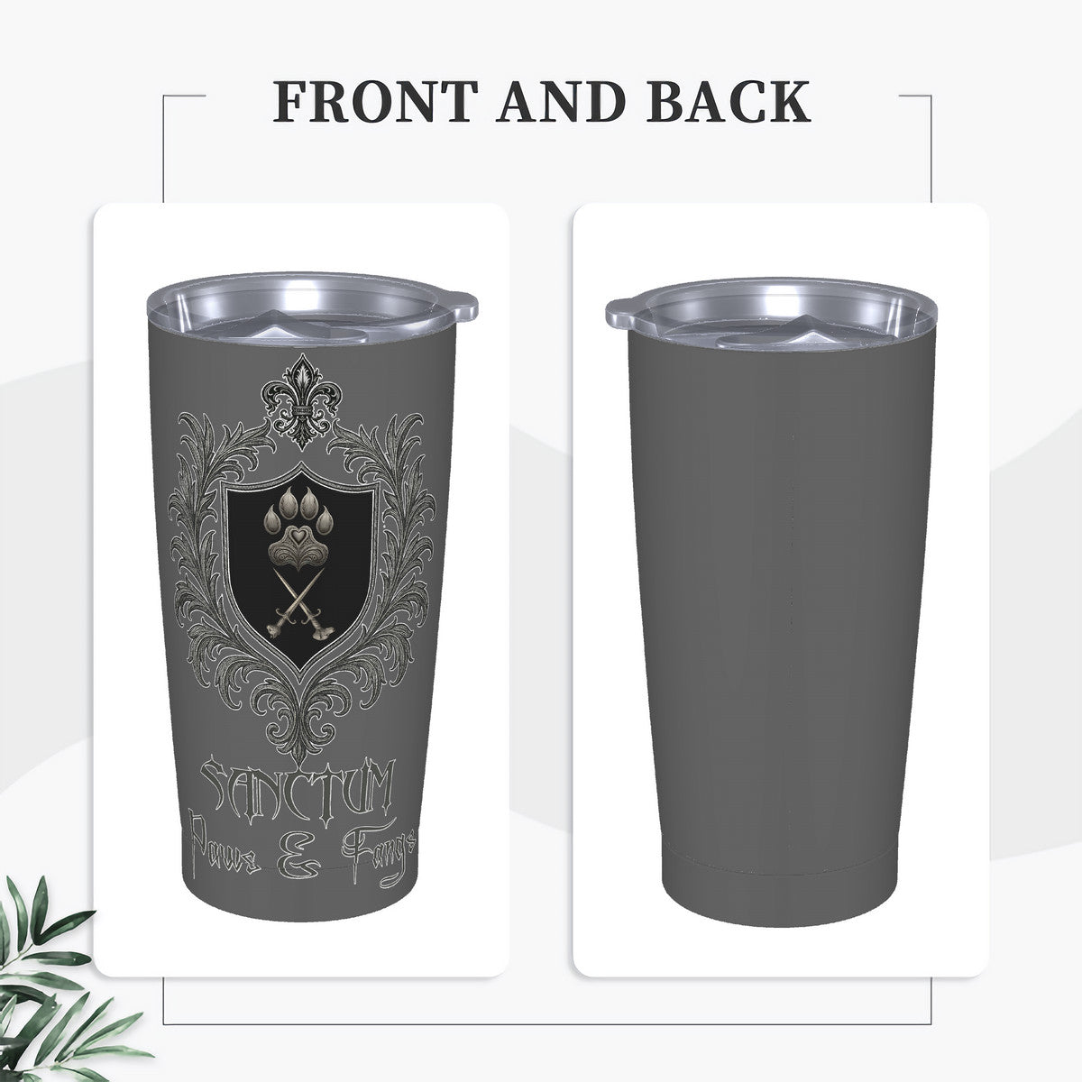 SPF Stainless Steel Straw Lid Cup (20oz) - Grey