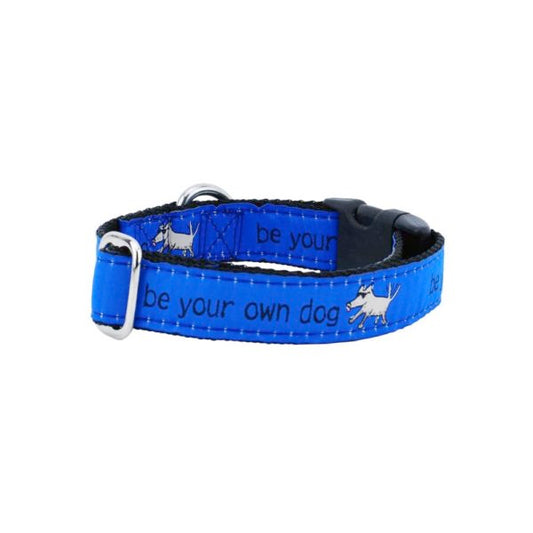 Premium Pet Guardian Gear: 1″ Be Your Own Dog Teddy The Dog – Blue Essential Buckle Martingale Dog Collar - Sanctum Paws and Fangs