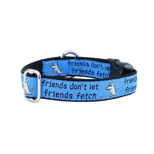 Premium Pet Guardian Gear: 1″ Friends Don’t Let Friends Fetch Teddy The Dog Essential Dog Collar - Sanctum Paws and Fangs