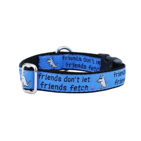 Premium Pet Guardian Gear: 1″ Friends Don’t Let Friends Fetch Teddy The Dog Essential Buckle Martingale Dog Collar - Sanctum Paws and Fangs